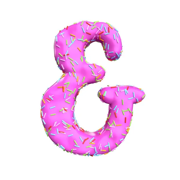 Açúcar rosa polvilhe e-símbolo isolado sobre fundo branco — Fotografia de Stock