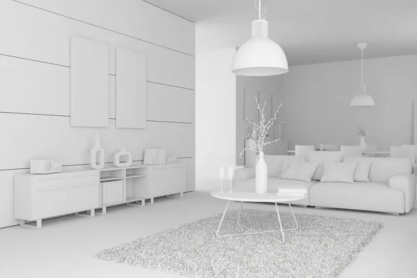 Model of modern interior design living room — Stock Photo, Image