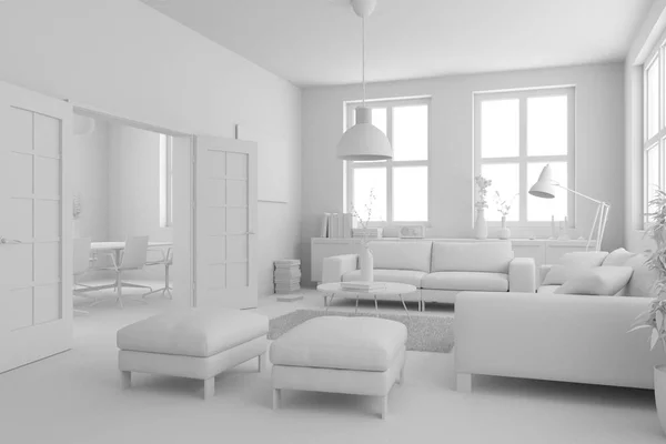 Model of modern interior design living room — Stock Photo, Image