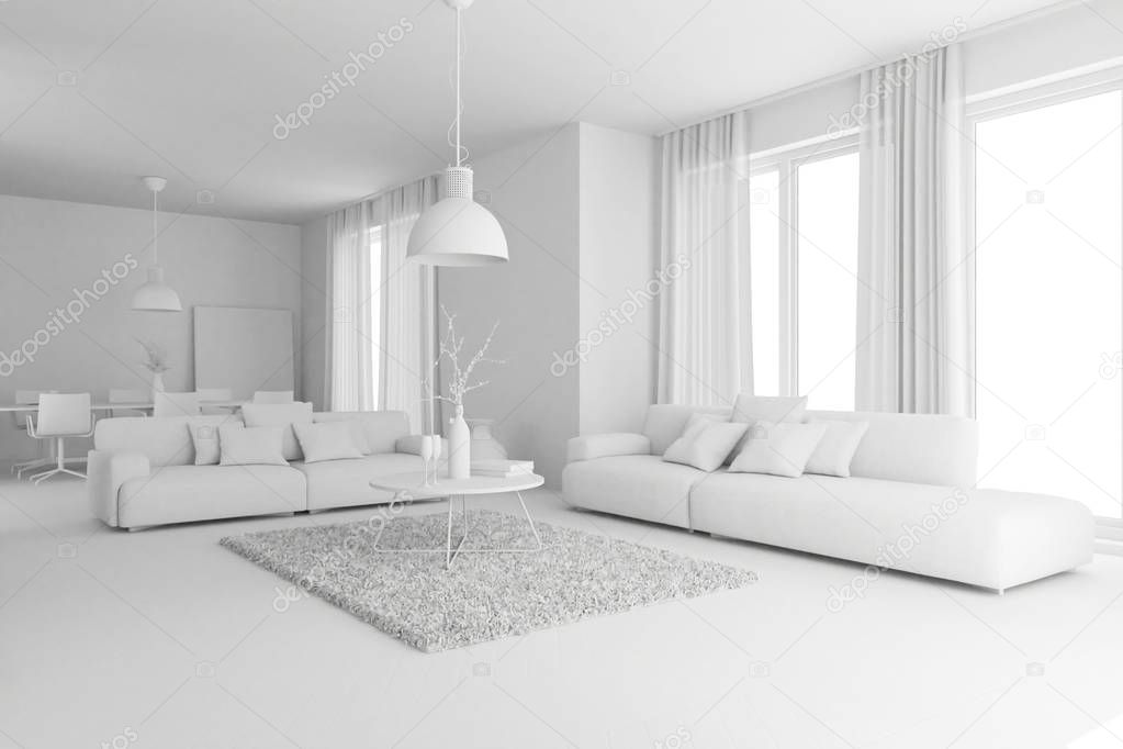 model of modern interior design living room