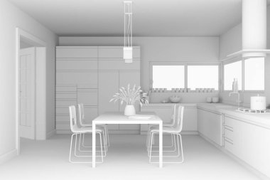 İç tasarım modern mutfak modeli