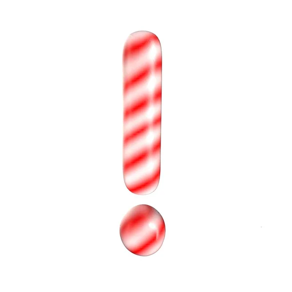 Красно-белые конфеты exklemation знак изоляции на белом фоне — стоковое фото