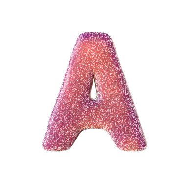 Beyaz arka plan üstünde A izole kırmızı ekşi şeker mektup