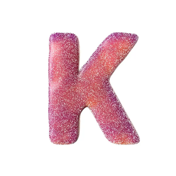 Red sour candy letter K Isolated on white background Stock Image