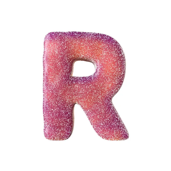 Red sour candy letter R Isolated on white background Royalty Free Stock Photos