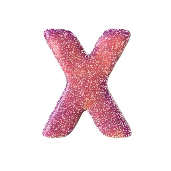 Red sour candy letter X Isolated on white background Stock Photo