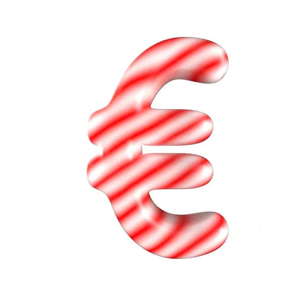 Red White candy euro symbol Isolated on white background Stock Image