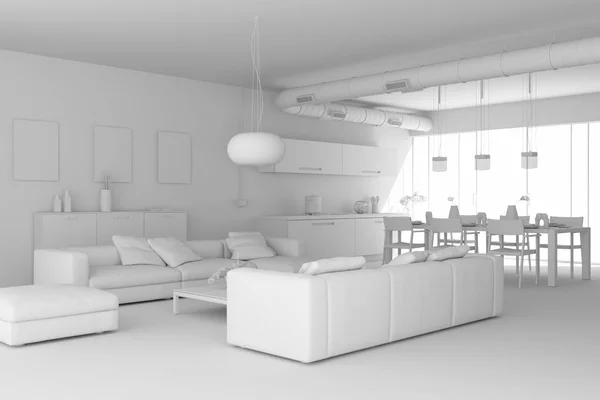 Modern iç mekan tasarımları oturma odası modeli — Stok fotoğraf