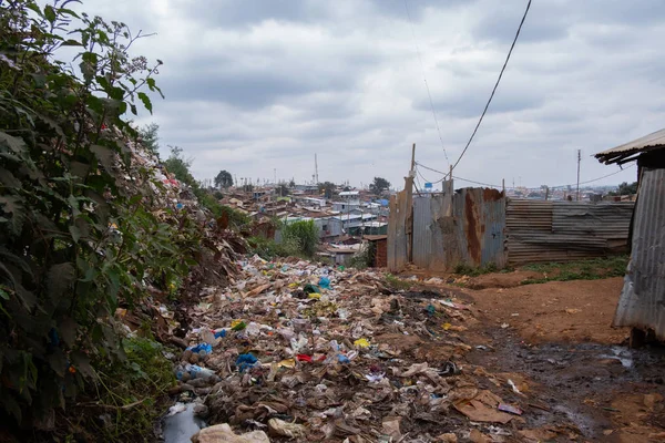 Nairobi Şehrinin Büyük Gecekondu Mahallesi Afrika — Stok fotoğraf