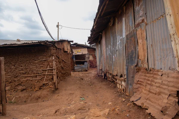 Největší Slumu Nairobi Afrika Stock Obrázky