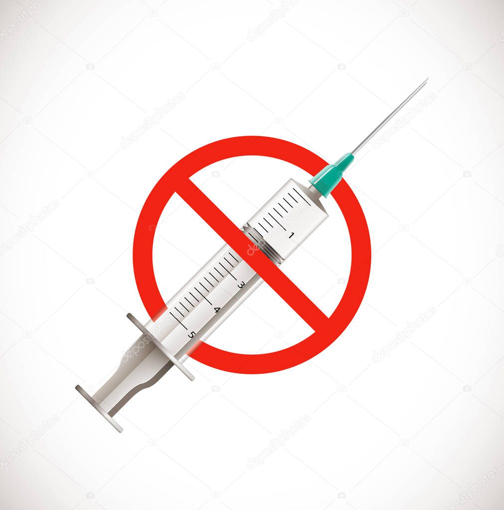 Vaccine concept - syringe with sign - poison or cure idea 