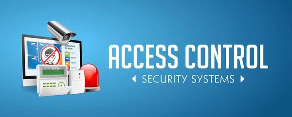 Σύστημα Ελέγχου Πρόσβασης Ζώνες Συναγερμού Έννοια Συστήματος Ασφαλείας Banner Ιστότοπου — Διανυσματικό Αρχείο