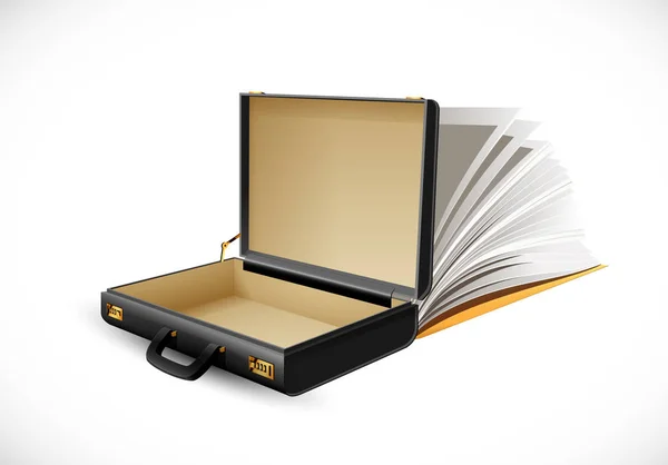 Business Suitcase Financieel Concept Werkmap Open Leeg — Stockvector