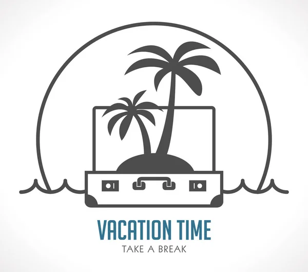 Temps Vacances Concept Valise Voyage Sac Voyage — Image vectorielle
