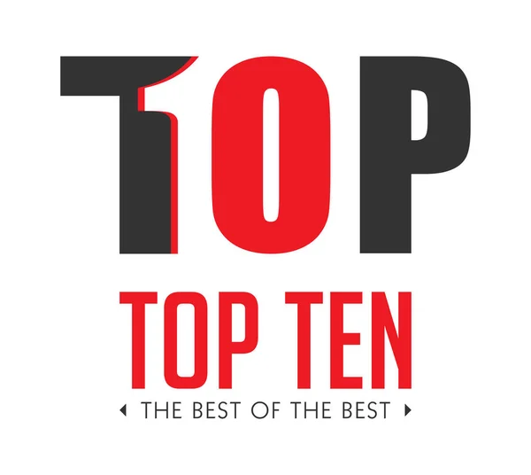 Top Ten Lista Los Más Vendidos Mejor Del Mejor Concepto — Vector de stock