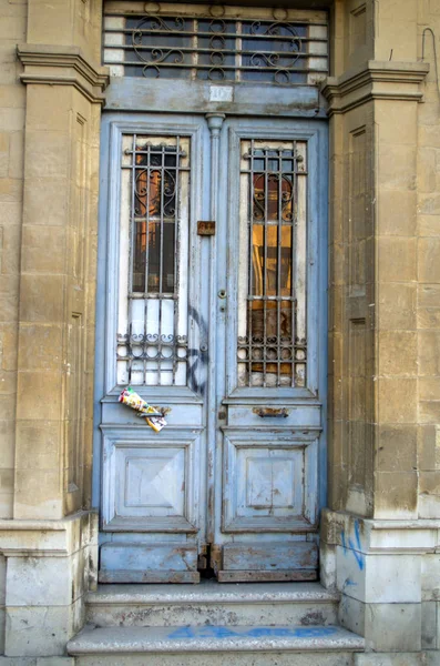 Ancienne Porte Maison Méditerranéenne Vintage Limassol Chypre — Photo