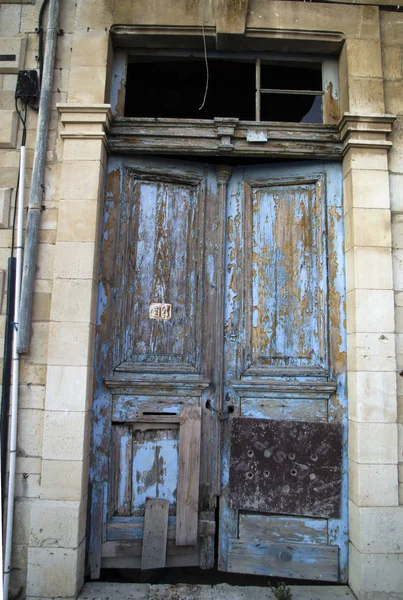 Ancienne Porte Maison Méditerranéenne Vintage Limassol Chypre — Photo
