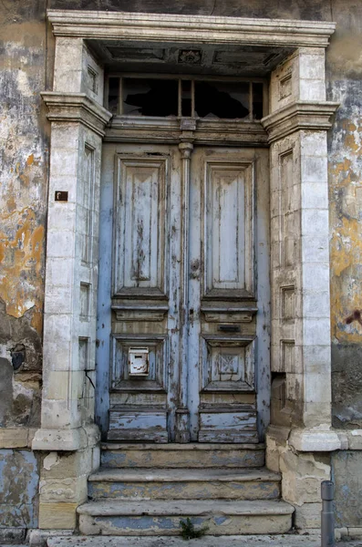 Ancienne Porte Maison Méditerranéenne Vintage Limassol Chypre — Photo