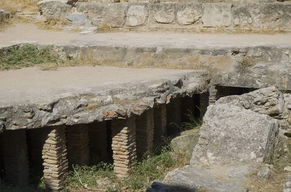 古代の暖かい床の建設 アンティークタウンサラミスの遺跡 ファマグスタ Nothernキプロス — ストック写真