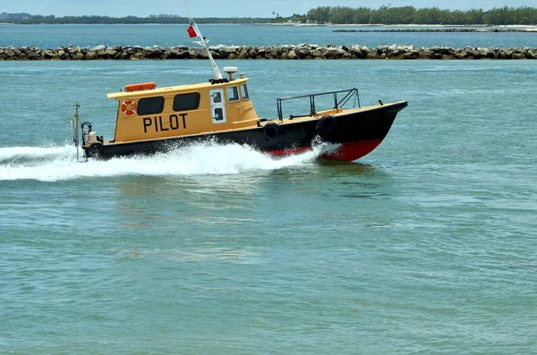 Barco Piloto Con Sede Miami Florida Dirigió Nuevo Puerto Miami —  Fotos de Stock