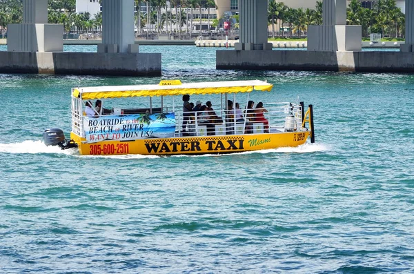 Miami Miami Beach Water Taxi Inexpensive Sightseeing Cruise Also Popular Стоковое Изображение