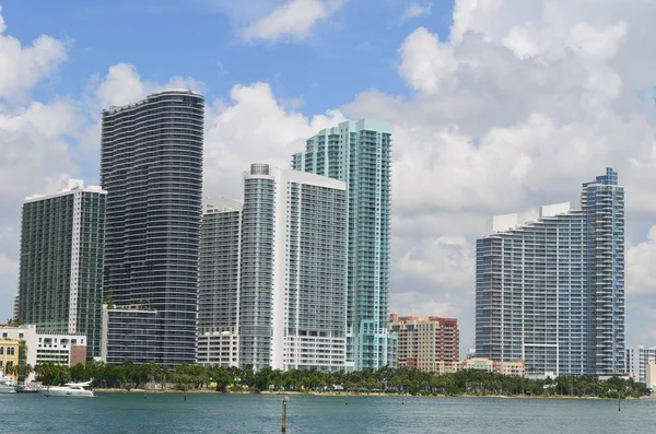 Commercial and residential towers on the western shores of the Florida Intra-Coastal Waterway in Miami,Florida