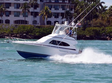 Spor Balıkçılık Tekne uçan hükümet Miami, Florida kesilmiş ile hız bridge ile