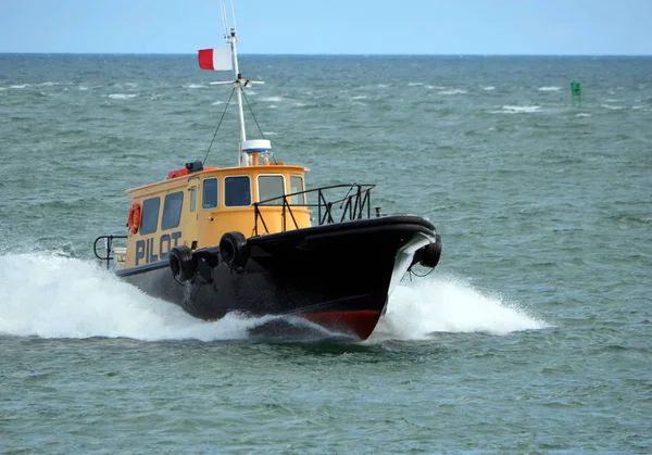 Miami Based Pilot Boat Returning Home Port Guiding Ship Out — Stock Photo, Image