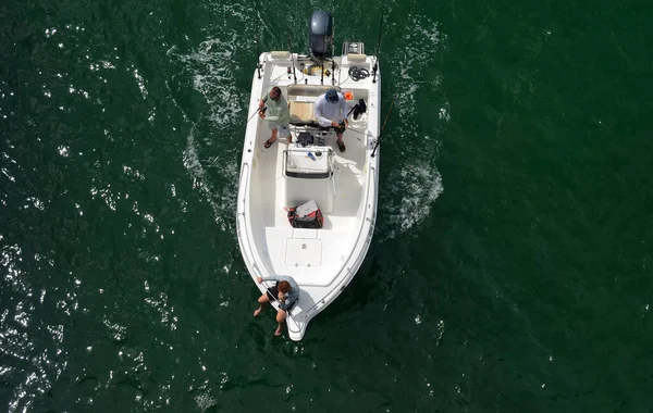 Vista Aves Del Pescador Barco Pesca Abierto — Foto de Stock