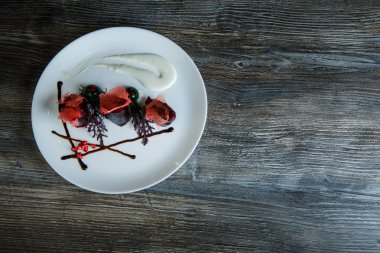 güzel yemek lezzetli restoran tatlı üst görünümü