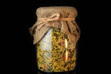 kurutulmuş baharatile closeup dekore büyük cam kavanoz