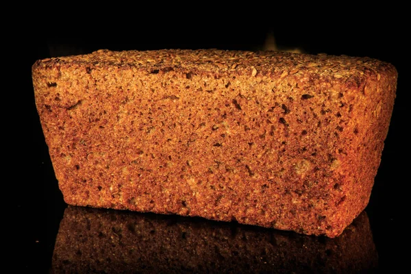 Closeup whole loaf of rectangular cereal rye bread — Stock Photo, Image