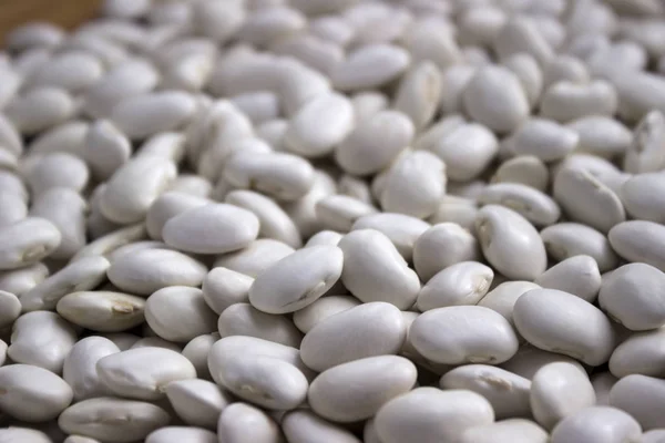 Lots White Large Beans Background Useful Legumes — Stock Photo, Image