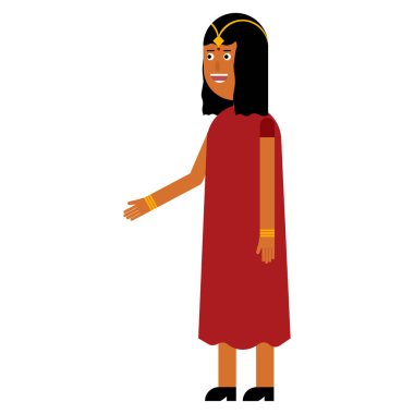 Hintli kadın düz simgesi beyaz arka plan üzerinde izole