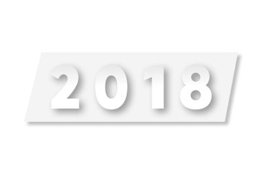 2018 yıl beyaz zemin üzerine izole afiş 2018 yıl beyaz.