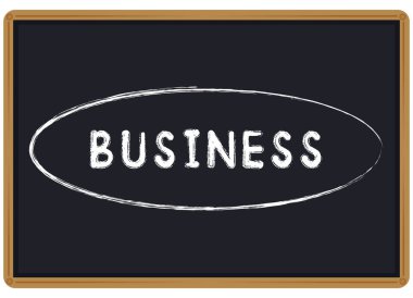 Blackboard vektör çizim üzerinde yazılı Word iş tebeşir