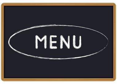 Blackboard vektör çizim üzerinde yazılı Word menüsü tebeşir