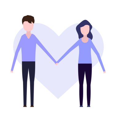 Beyaz bir arka planda birbirine aşık çift