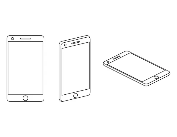 Icônes Isométriques Téléphone Portable Sur Fond Blanc — Image vectorielle