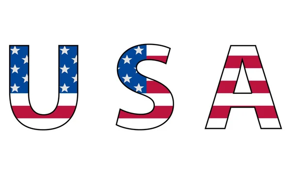 Usa Flaggenvektorsymbol Isoliert Auf Weißem Hintergrund — Stockvektor