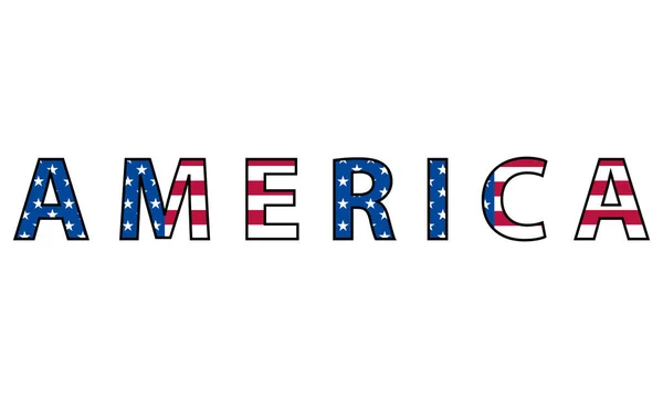 Векторний Прапор Сша Значок Слово Америці Ізольовані Білому Тлі — стоковий вектор