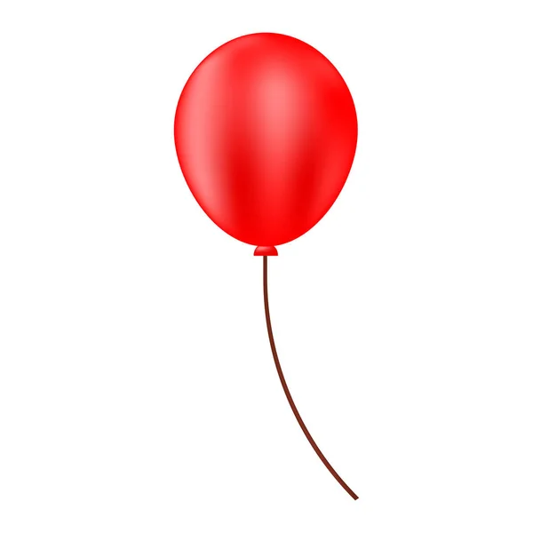 Röd Heliumballong Festlig Balloonisolated Vit Bakgrund — Stock vektor