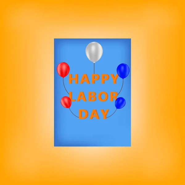 postcard with the inscription happy working day, American Labor Day holiday on an orange background