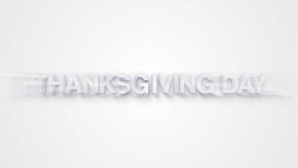 Thanksgiving Mot Animé Texte Animé Blanc — Video