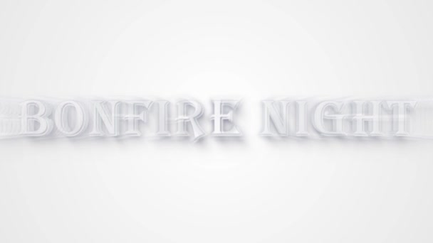 Holiday Bonfire Texto Noche Diseño Animación Color Blanco — Vídeos de Stock