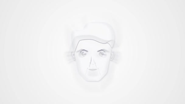 Animated Icon Faces Young Guy White Color Animation Design — Stock Video