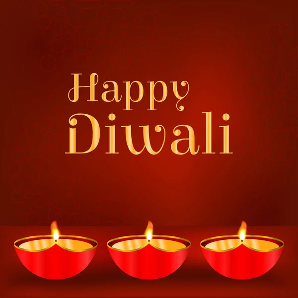 Gelukkige Diwali Festival Van Lichten Vakantie Wenskaartsjabloon Deepavali Licht Vuur — Stockvector