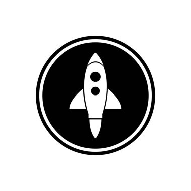 Roket yuvarlak düz simgesi, seo pazarlama, roket fırlatma simgesi