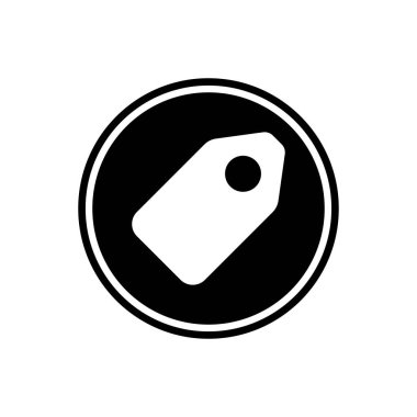 Fiyat etiketi Satılık glif simgesi yuvarlak, beyaz arka plan üzerinde izole ürünler simgesi için etiket