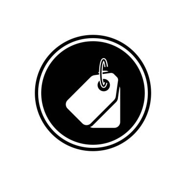 Fiyat etiketleri glif kutsal kişilerin resmi, beyaz arka plan üzerinde izole ürünler simgesi için etiket yuvarlak